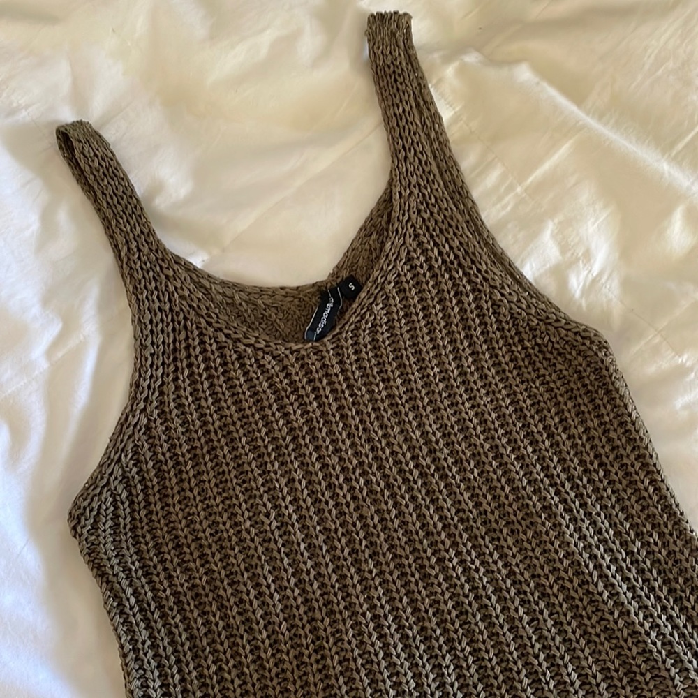Olive Green Crochet Tank